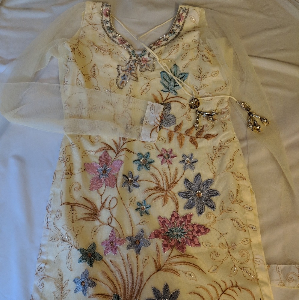 Pastel yellow Indian patiala suit
